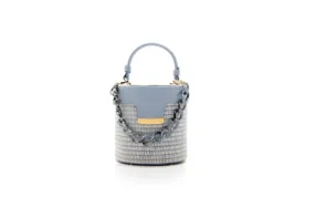 Baby Blue Raffia Elena Vanity Bag