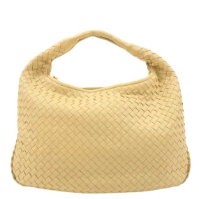 BOTTEGA VENETA Hobo Intrecciato Leather Shoulder Bag Cream 115653