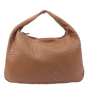 BOTTEGA VENETA Intrecciato Hobo Leather Shoulder Bag Brown 115654