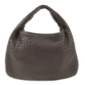 BOTTEGA VENETA Intrecciato Hobo Leather Shoulder Bag Brown 367637