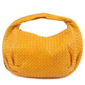 BOTTEGA VENETA Intrecciato Hobo Leather Shoulder Bag Orange 232499