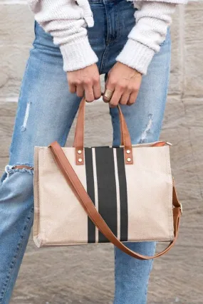 Canvas Striped Tote