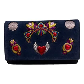 Christian Louboutin Paloma Heart Mexiloubi Calf Crossbody Clutch Bag