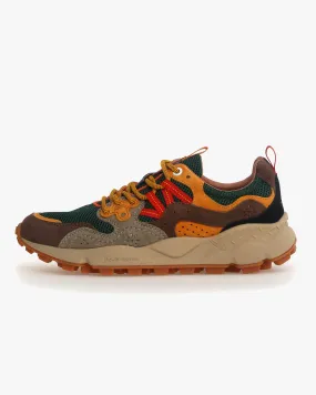 Flower Mountain Yamano 3 Suede & Nylon Mesh - Taupe / Green / Ocra