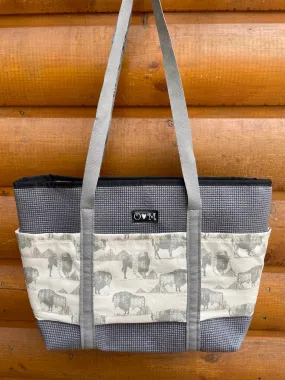 Molly Gray buffalo tote bag