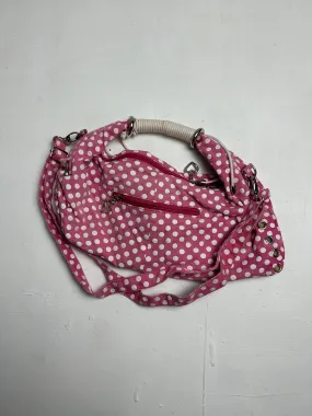 Pink & white polka dots besace crossbody bag