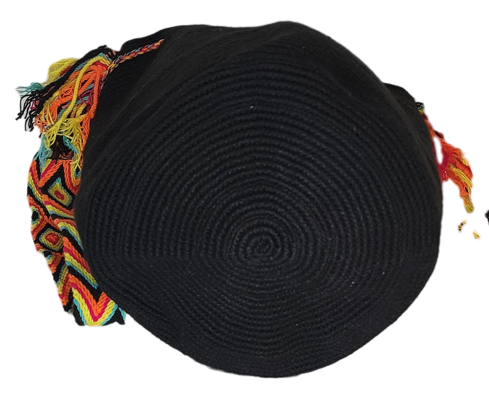 Riley Unicolor Large Handmade Wayuu Mochila Bag (Black)