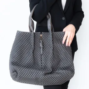 Tissa Fontaneda Grey Leather Tote Bag